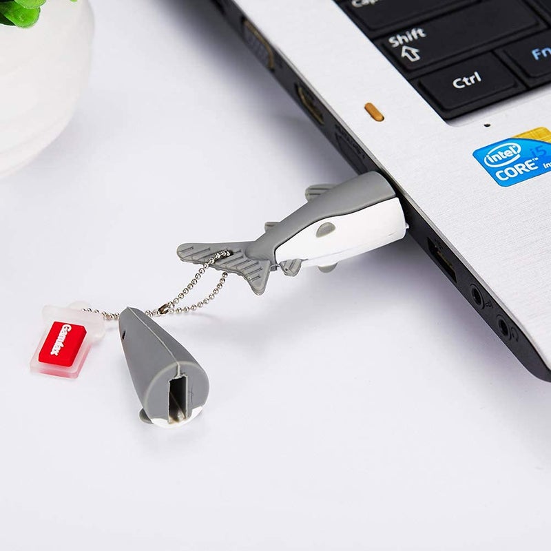 GARRULAX USB Flash Drive, 8GB / 16GB / 32GB USB 2.0 Cute Shape USB Memory Stick Date Storage Pendrive Thumb Drives for Kids Children Collegue Student (64GB, Shark) - Image 4